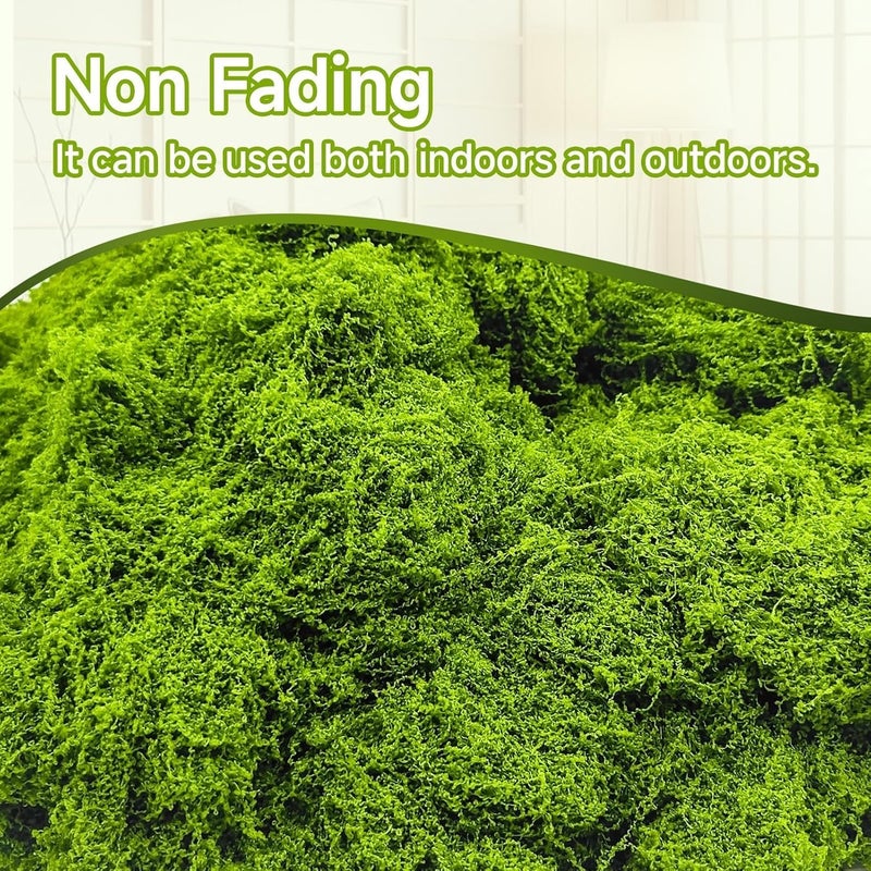 Aspamms Store Fake Green Moss for Potted Plants Indoor, 7oz Artificial Moss for Crafts, Faux Moss Decor for Fairy Garden, DIY Decorative, Model Making, Walls, Glass Containers, Home - Image 4